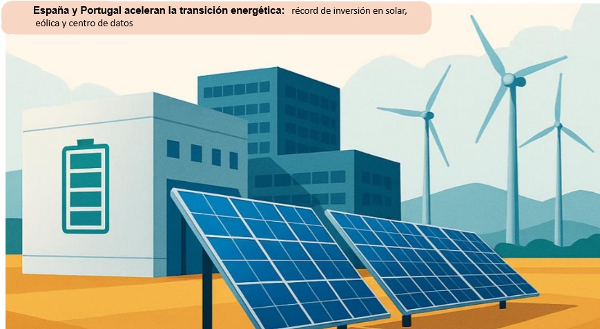 España y Portugal aceleran su transición energética con inversiones récord en renovables y centros tecnológicos